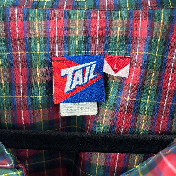 VTG Tail Men's Plaid Golf Windbreaker Jacket Pullover Size L - Picture 3 of 7